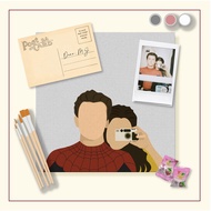 Couple CUSTOM PAINT BY NUMBER KIT - SPECIAL FREE P0LAROID GREETING CARD