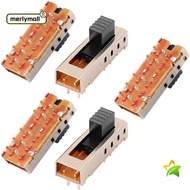 MERLYMALL 5pcs Toggle Switch, 10P 2P4T 5mm Toggle Micro Slide Switch, Miniature SS-24E01 4 Position 