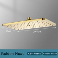 new Black Golden Shower Head Rainfall Shower Faucet Head Large Flow Rainfall Showerhead ABS Handshow