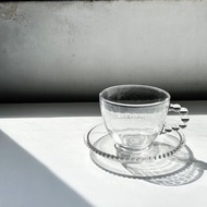 玻璃咖啡杯盤組 茶杯盤組 玻璃 透明