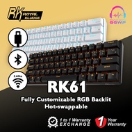 Royal Kludge RK61 61 Keys RGB Bluetooth 2.4G Wireless 60% Mechanical Gaming Mini Keyboard Hot Swappable Red Brown Switch