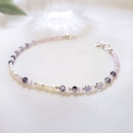 花漾 ‧ 堇青石 貓眼石 珍珠 純銀 細手環