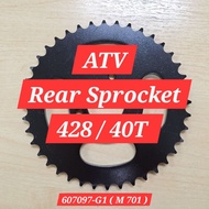 ATV Rear Sprocket 428 / 40T - ATV Parts Ready Stock Di Malaysia.