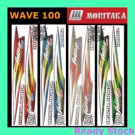 Wave 100 Honda Sticker Body Stripe Moritaka Strike Motor