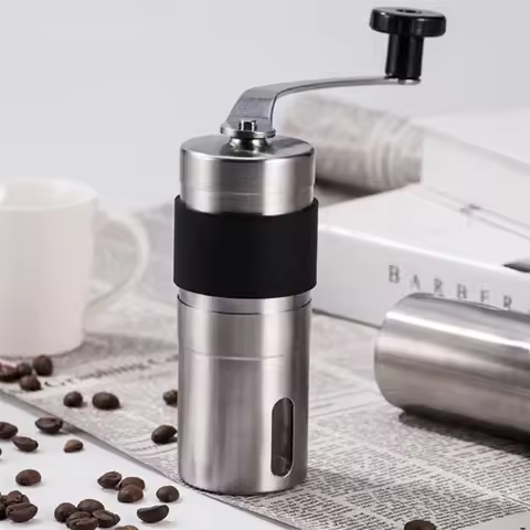 Steel Manual Coffee Grinder S/L Portable Travel Camping Coffee Bean Grinder
