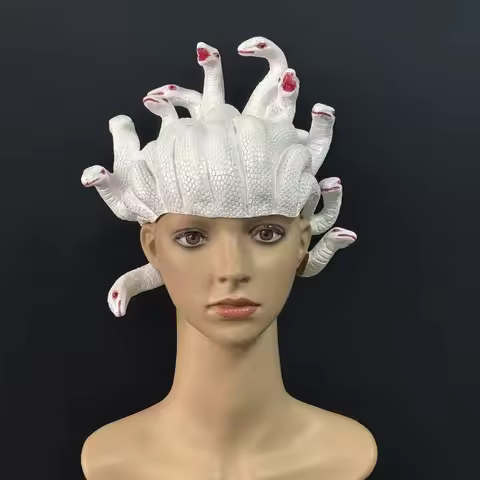 Anime Medusa Cosplay Costume Latex Mask Cap Hat Halloween Party Carnival Prop
