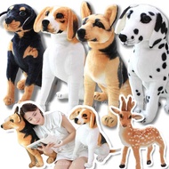 3 Stuffed 2 Animals Plush Dalmatian Dog Toy Lifelike Wolfhound Puppy Toy Realistic Kids Decor Toys