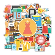 50 pcs SHOPPING MALL ICON SET Stickers Creative Cute Decoration for Notebooks, Skateboards, hp