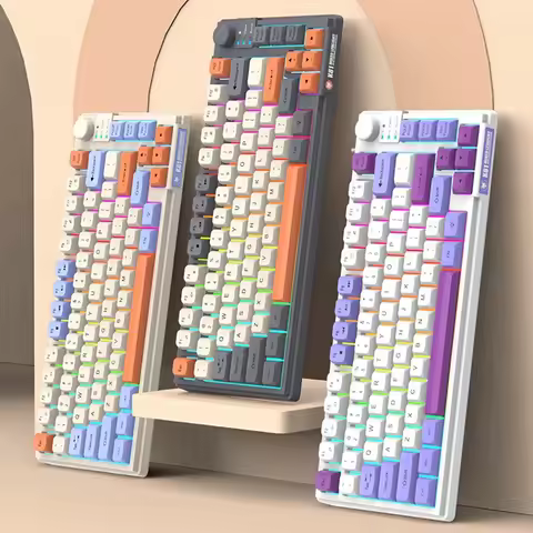 New K81 Gaming Mechanical Keyboard 81 Keys Wired Keyboard RGB Rainbow Hot Swap Gamer Keyboard Office