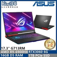 奇異果3C ROG ASUS G713RM-0042F6900HX R9-6900HX/RTX3060/17.3"