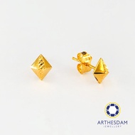 Arthesdam Jewellery 916 Gold Pyramid Diamond Earring