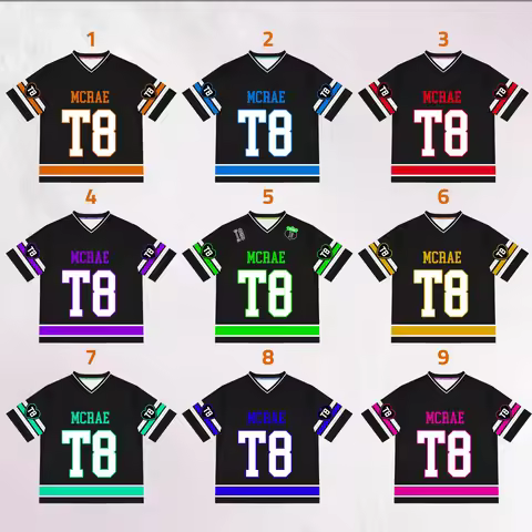 2026 New Tate Mcrae T8 Football Jersey Women's Y2k Fashion Casual Sweatshirt Concert Comfortable And