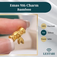 Emas 916 Charm Bamboo I Gold 916 Bamboo Charm｜916竹节弯管吊坠手串