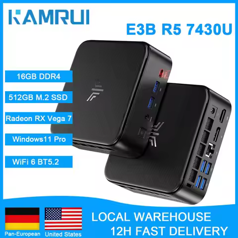 KAMRUI Mini Gaming PC AMD Ryzen5 7430U Max 4.3GHz 16GB DDR4 512GB M.2 SSD Mini Computer Wifi6 BT5.2 