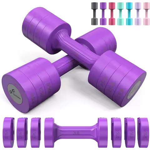 Adjustable Dumbbells Hand Weights Set: 5 lb Dumbbell Set of 2 Each 2lb 3lb 4lb 5lb Free Weights Fast