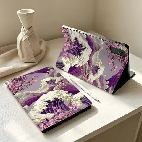 Cherry Blossom Wave For Lenovo Xiaoxin Lenovo Tab Pad Pro Plus P12 P11 M10 Soft Pen Tray Tablet Case