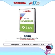 Toshiba S300 / S300 AI Surveillance Hard Drive 24/7 SATA 6Gb/s for CCTV DVR & NVR Storage (2TB/4TB/8