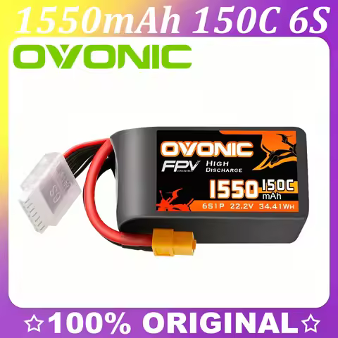 Ovonic 1550mah 6S 150C 22.2V Lipo Battery XT60 Plug for Long Range FPV Freestyle Racing Drone Quadco