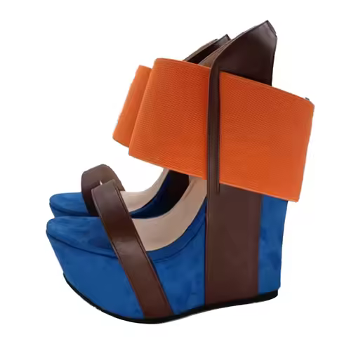 DIZHUANG shoes Fashion women's high heeled sandals. About 15 cm heel height Wedges heeled sandals Su