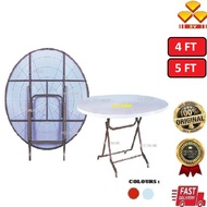3V Fordable Plastic Table Round|Meja Lipat Plastik Bulat|Meja Makan 4FT -5 FT