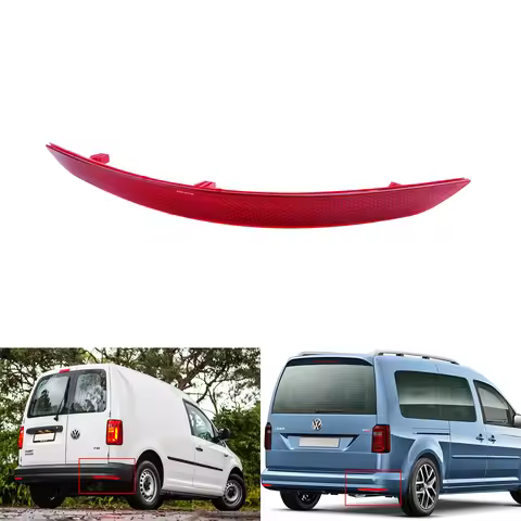 ANGRONG Right O/S Red Lens Cover Rear Bumper Reflector 2K5945106D For VW Caddy MK3 4 2015+ No Light