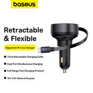 Baseus ที่ชาร์จแบตในรถ PD 60W QC ชาร์จเร็ว Type-C USB C พับเก็บได้ที่ชาร์จเร็วสำหรับ iPhone 13 Pro M