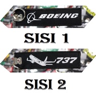 GANTUNGAN Boeing 737 Embroidered Keychain