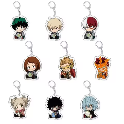 Anime Boku no Hero Academia Midoriya Izuku Todoroki Shoto Bakugou Katsuki Keychain Cosplay Accessori