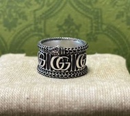 💕 全新 💕Gucci 雙G靈蛇造型 戒指 男女同款 銀色