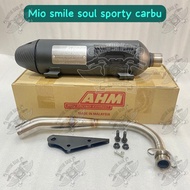 Exhaust exhaust full system AHM racing MIO smile sporty soul carbu made in malaysia 100% original