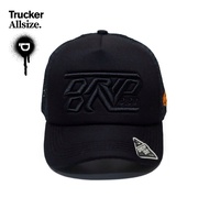 DRIPON - Original Distro Mesh Trucker Hat Black with Orange Stripes DROTR-HLO