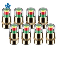 8PCS Tire Pressure Monitor Valve Stem Caps, 36 PSI 2.4Bar, Easy Read 3-Color Alert, Universal Fit