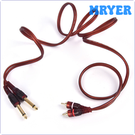 MRYER 1pc1.5M Cable, Dual RCA Male to Dual 6.35mm 1/4 inch Male Mixer Audio Cable JNSRT