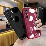 Black Love Case For Tecno Camon 40 Pro 5G / Camon 40 Pro 4G / Camon 40 Fashion Soft Silicone Phone C