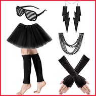 80s Costume Accessory Set 80s Fancy Dress Costume Accessories 80s Accessories Set with Neon Necklace