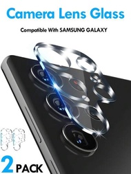 2 piezas Protector de lente de cámara 9H compatible con Samsung Galaxy S24 Ultra S23 S22 S21 S20 Ultra Plus FE, película protectora de cámara compatible con Samsung Galaxy Note 20 Ultra 10 Plus Protector de pantalla de vidrio de lente