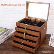 Solid Wood Jewelry Box Full Lock Large Capacity Multifunctional Jewelry Storage Box Princess Europea