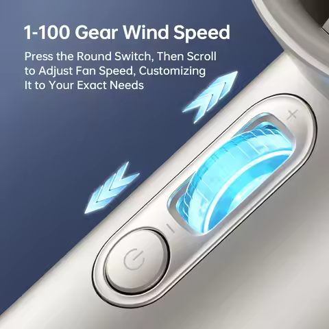JISULIFE New Upgrade Portable Fan Pro1S 2025,100 Levels,LED Display,5000mAh Rechargeable,Travel Esse