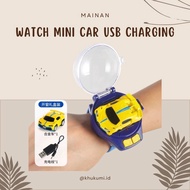 MINI CAR WATCH + USB CHARGING MINI CAR WITH STRAP WEARABLE WATCH RC CAR HANDHOLDPORTABLE MINI WATCH 