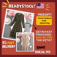 [CLEARANCE] Baju Blouse Petak Kecik Labuh Muslimah Korean Dress Checkered Blouse Hadiah Perempuan