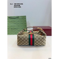 GUCCI GUCCI Vanity Brand Logo Canvas Handbag Medium Women Beige