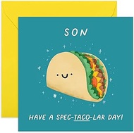 Old English Co. Funny Birthday Card for Son - 'Spec-Taco-lar' Birthday Card for Him - Hilarious Card