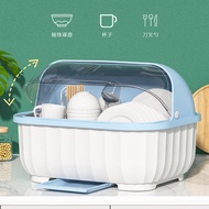 Loaded Tableware Storage Box Kitchen Household Dormitory Dish Rack with Lid Plastic Cupboard Cupboard Bowl Rack Drainable