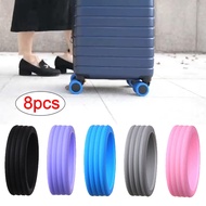 2024 8Pcs Silicone Protector Wheels Luggage Reduce Noise Travel Luggage Suitcase Wheels Cover Thicken Texture Luggage Accessories