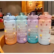 Korean drinking bottle viral tiktok rainbow 2 LITER water bottle 2 Liter