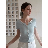 [EGGKA] Double layer short-sleeved T-shirt