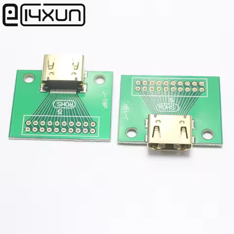 EClyxun 1pcs Gold Plated HDMI 19Pin Test Socket Jack HDMI 19 Pin Adapter Test Board with Green PCB B