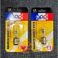 Halogen Bulb (APPI) 12V18/18W, 12V25/25W  Sesuai guna di mtr Ex5, Wave100, Wave125, Y100, Y110, SRL110, Y125Z, Rxz Cat