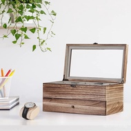 Double-Layer Wooden Storage Display Box Decorative Box Jewelry Vintage Storage Box Storage Box Solid