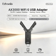 Erlvsoiis AX3000 WiFi6 USB Adapter – Gaming-Grade Speed, WiFi6 Driver-Free